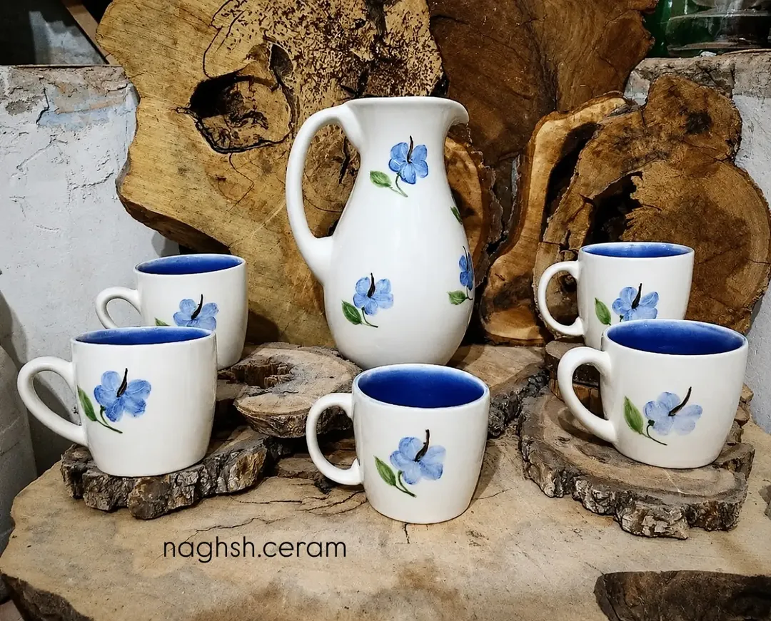 ست پارچ و لیوان سرامیکی نقاشی