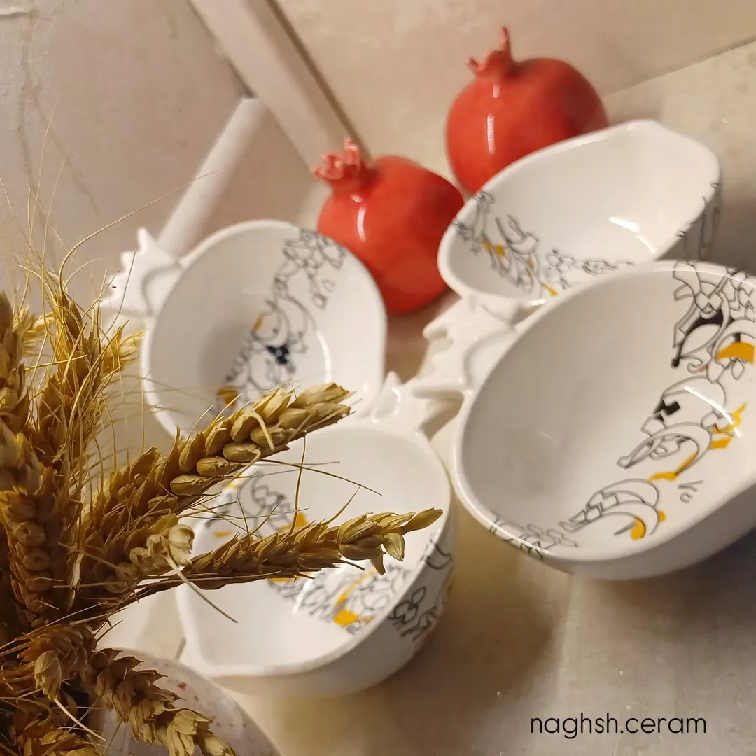 کاسه انار طلاکوب مدل عشق